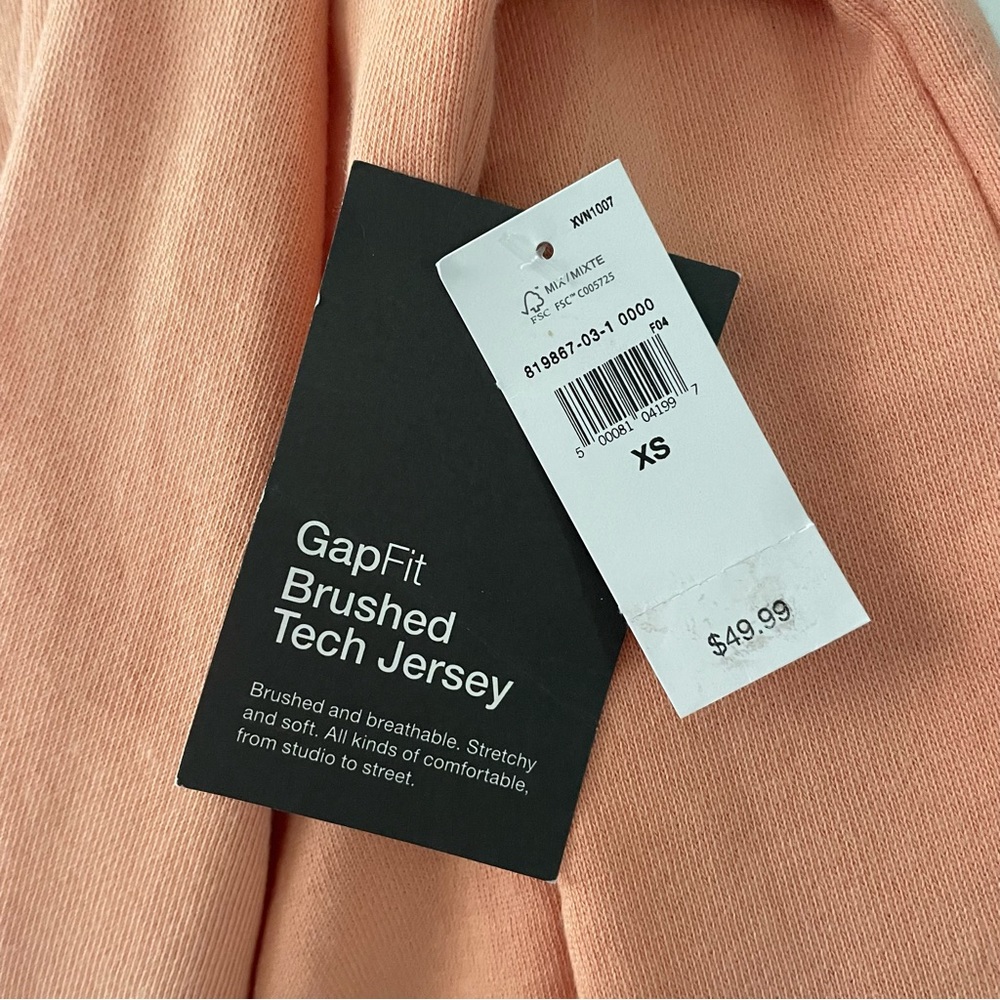 GapFit Orange 1/2 Zip Brushed Tech Jersey Hoodie Like New Size XS - Picture 6 of 8